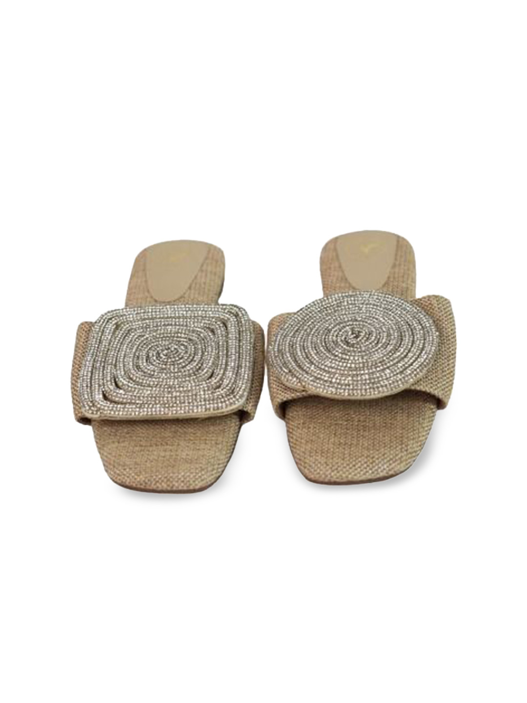 Sana K Luxurious Footwear Women Woven Design Open Toe Flats