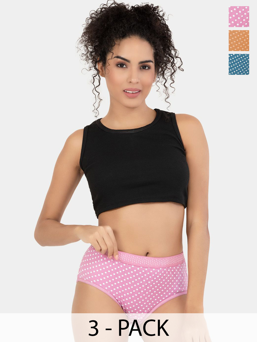 Trylo Women Pack Of 3 Flirtie 20 Printed High-Rise Hipster Briefs