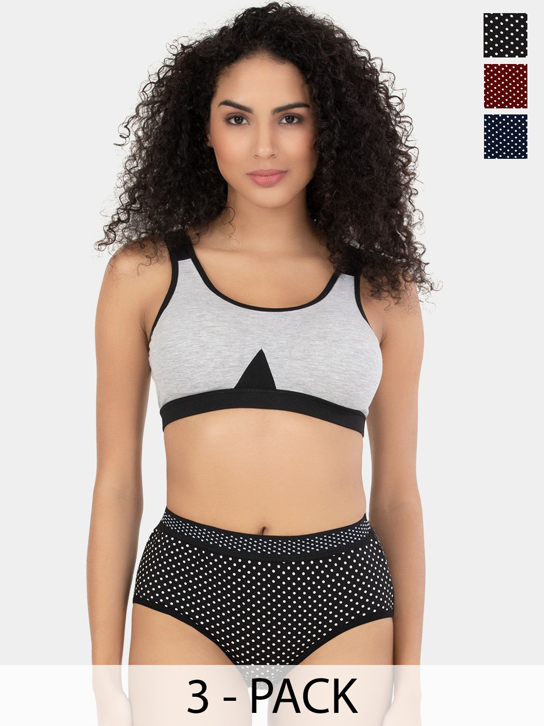 Trylo Women Pack Of 3 Flirtie 21 Printed High-Rise Hipster Briefs