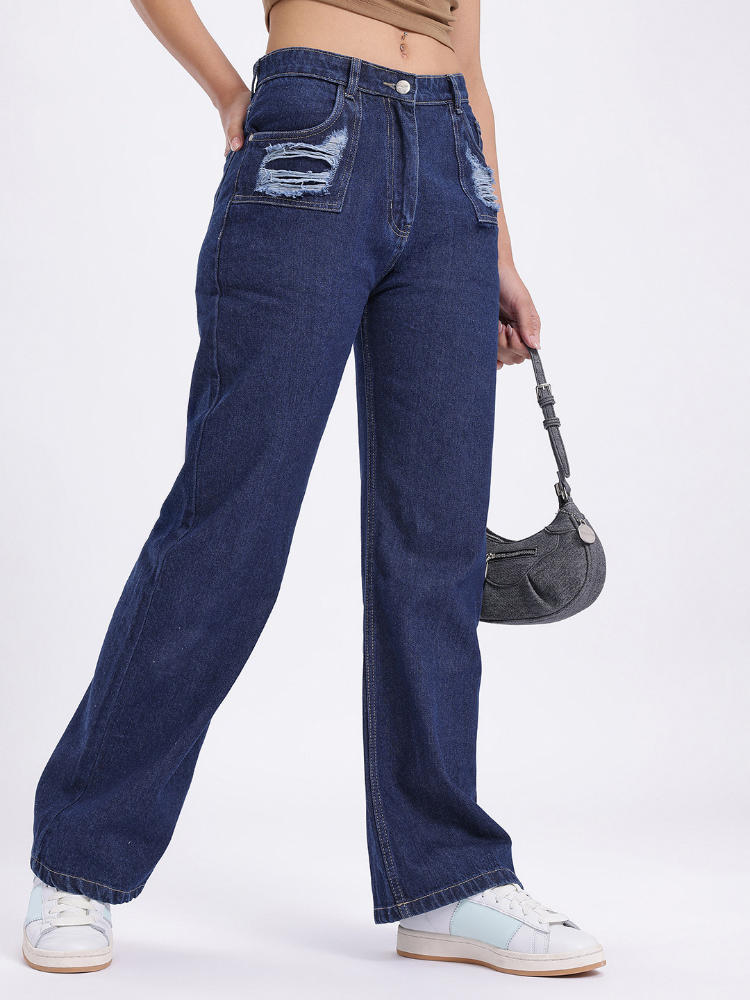 glitchez Women Ripped Relaxed Fit Jeans