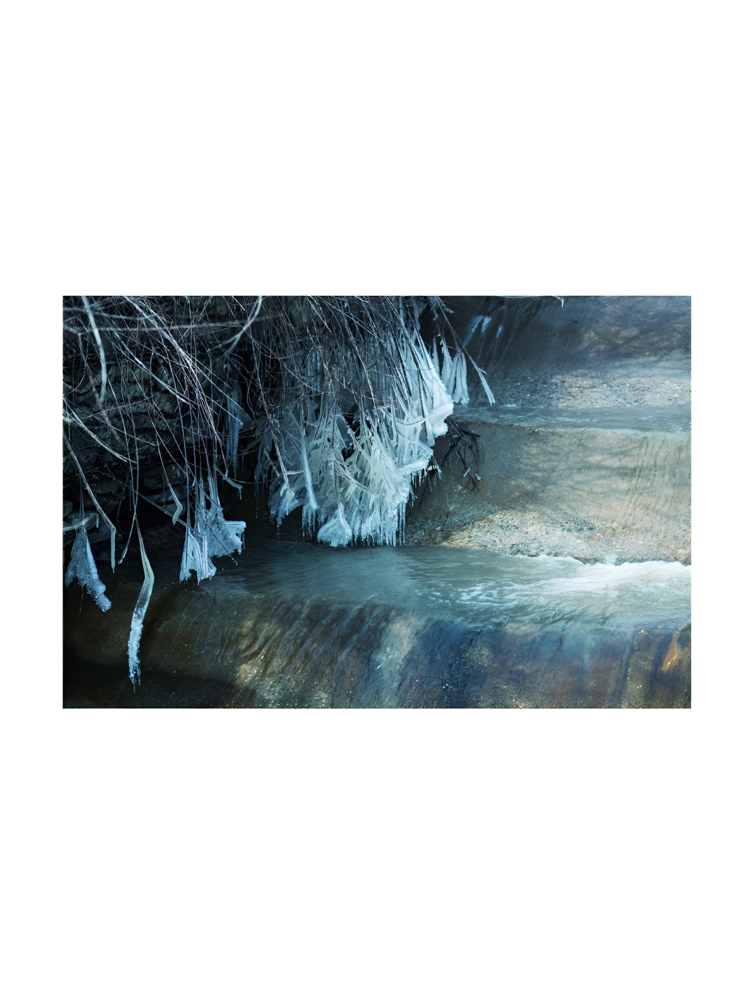 Inephos Blue And White Abstract Printed Wall Art