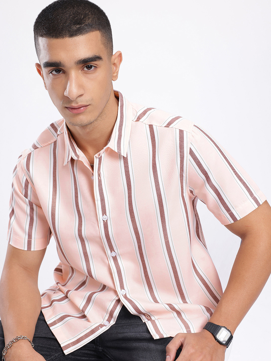 glitchez Vertical Striped Shirt
