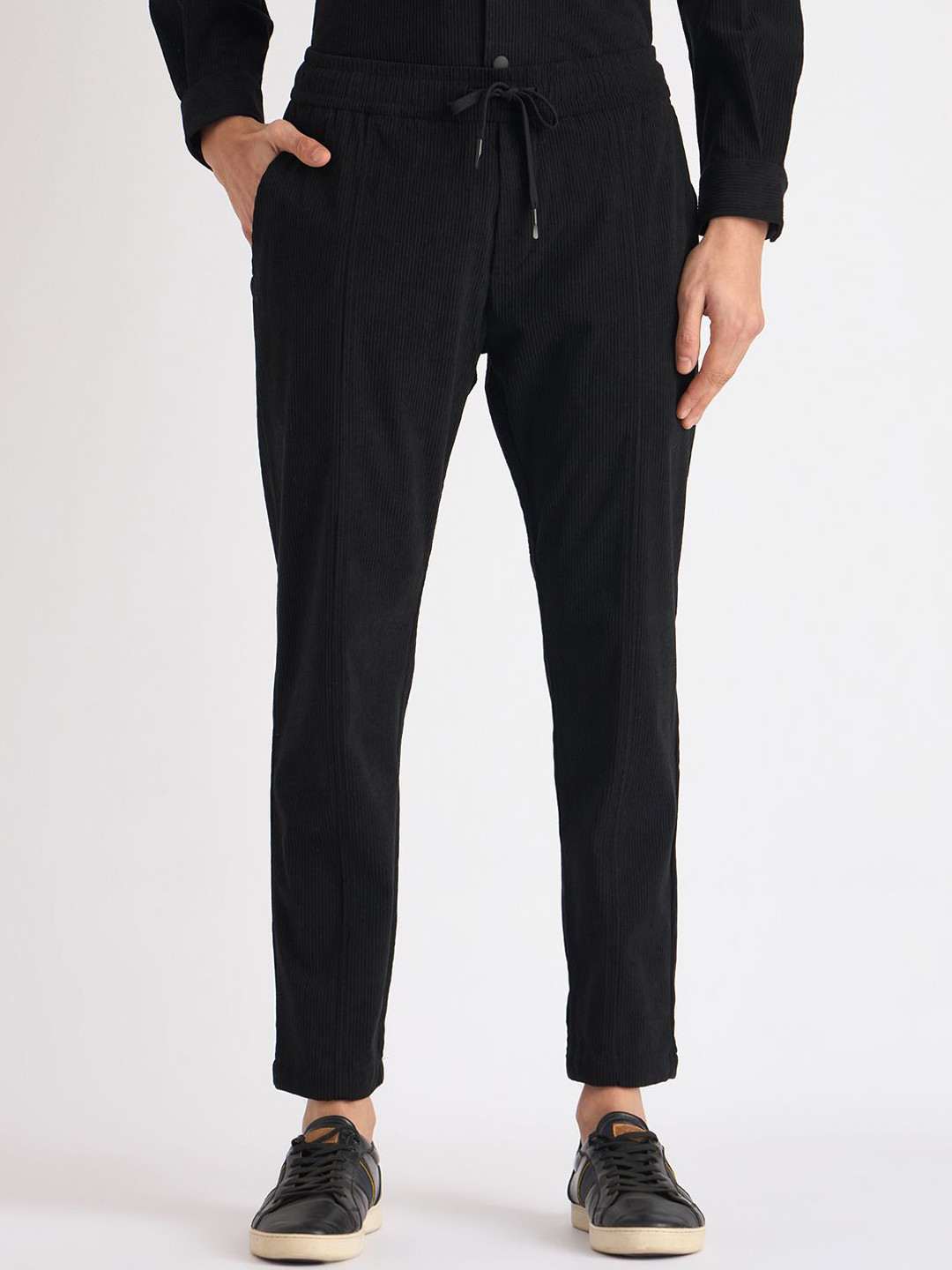 Antony Morato Men Solid Slim Fit Corduroy Trousers