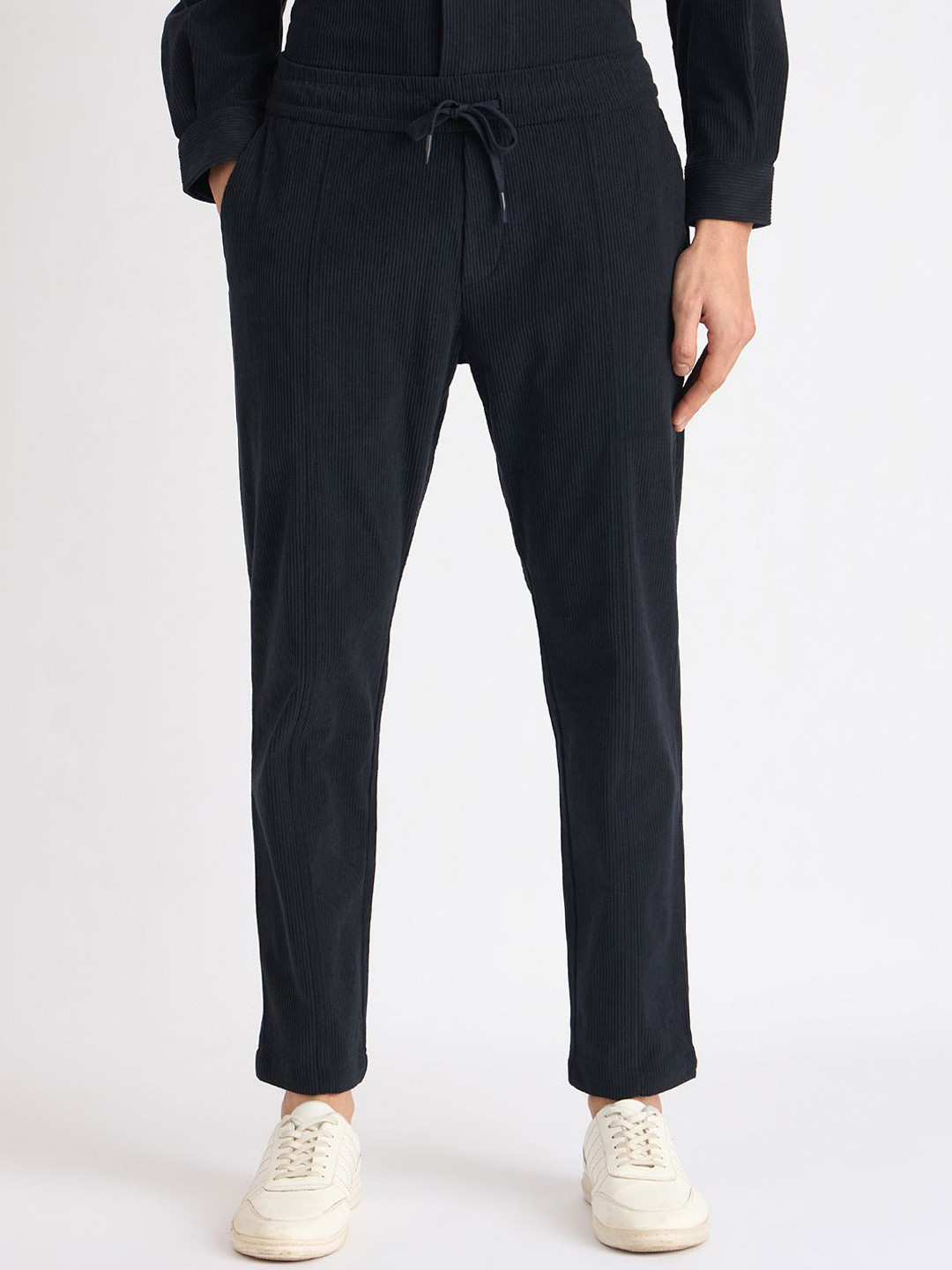 Antony Morato Men Solid Slim Fit Corduroy Trousers