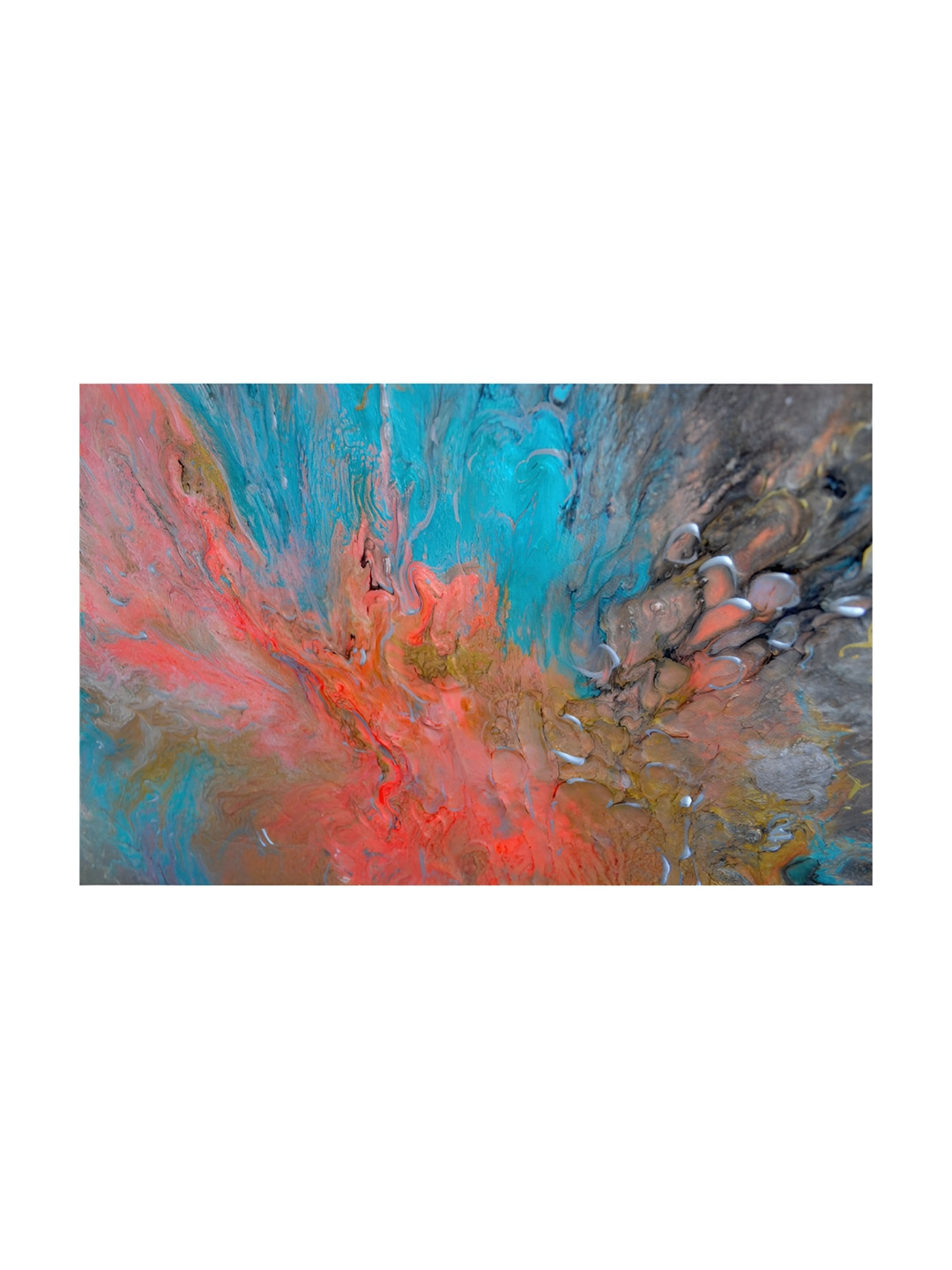 Inephos Blue And Pink Abstract Printed Wall Art