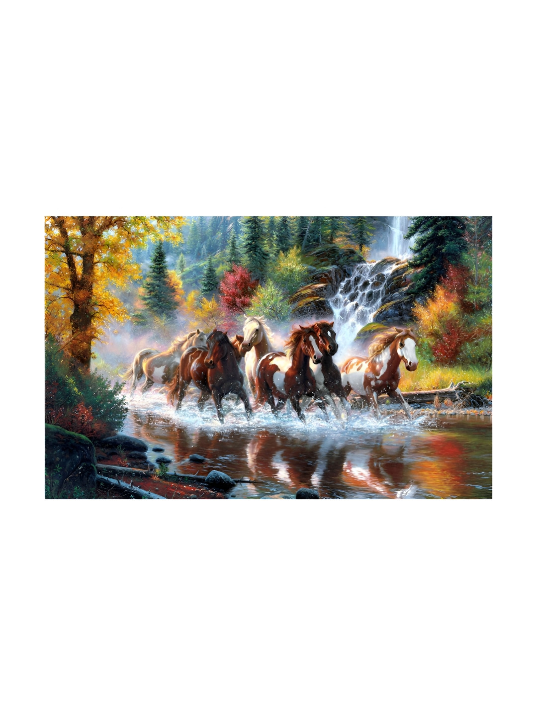 Inephos Green And yellow Floral and Botanical Printed Canvas Wall Art