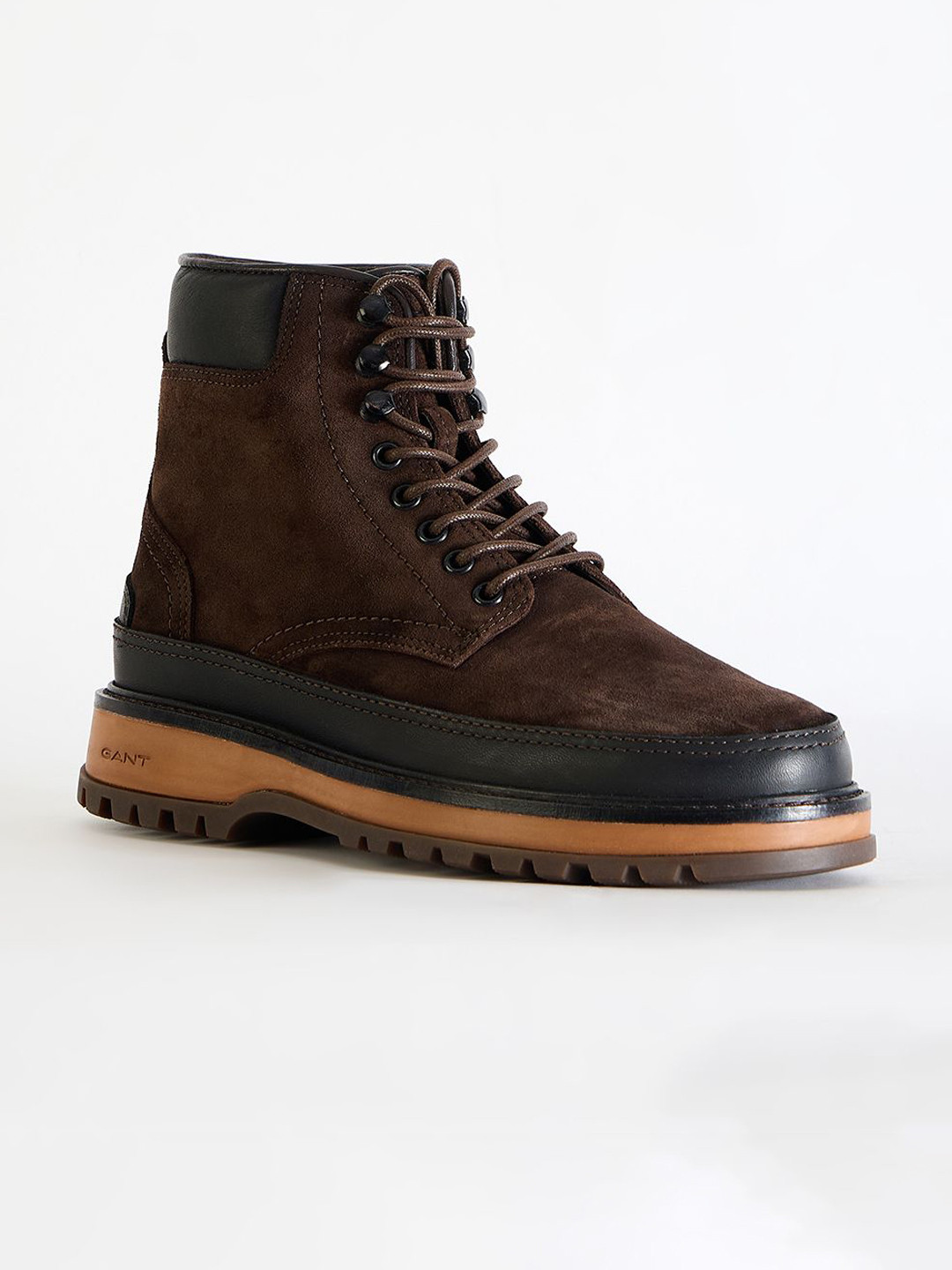 GANT Men Color-Blocked Lace-Up Round Toe Boots