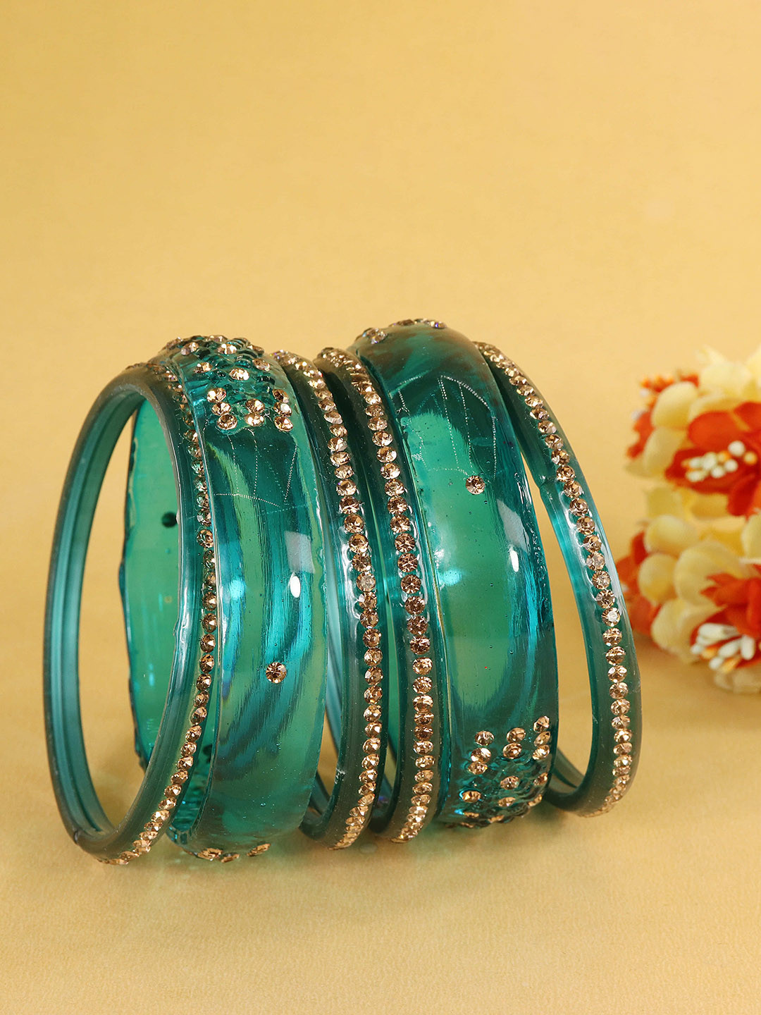 LAVAZZA Set Of 6 Zircon Diamond Stone Studded Bangles