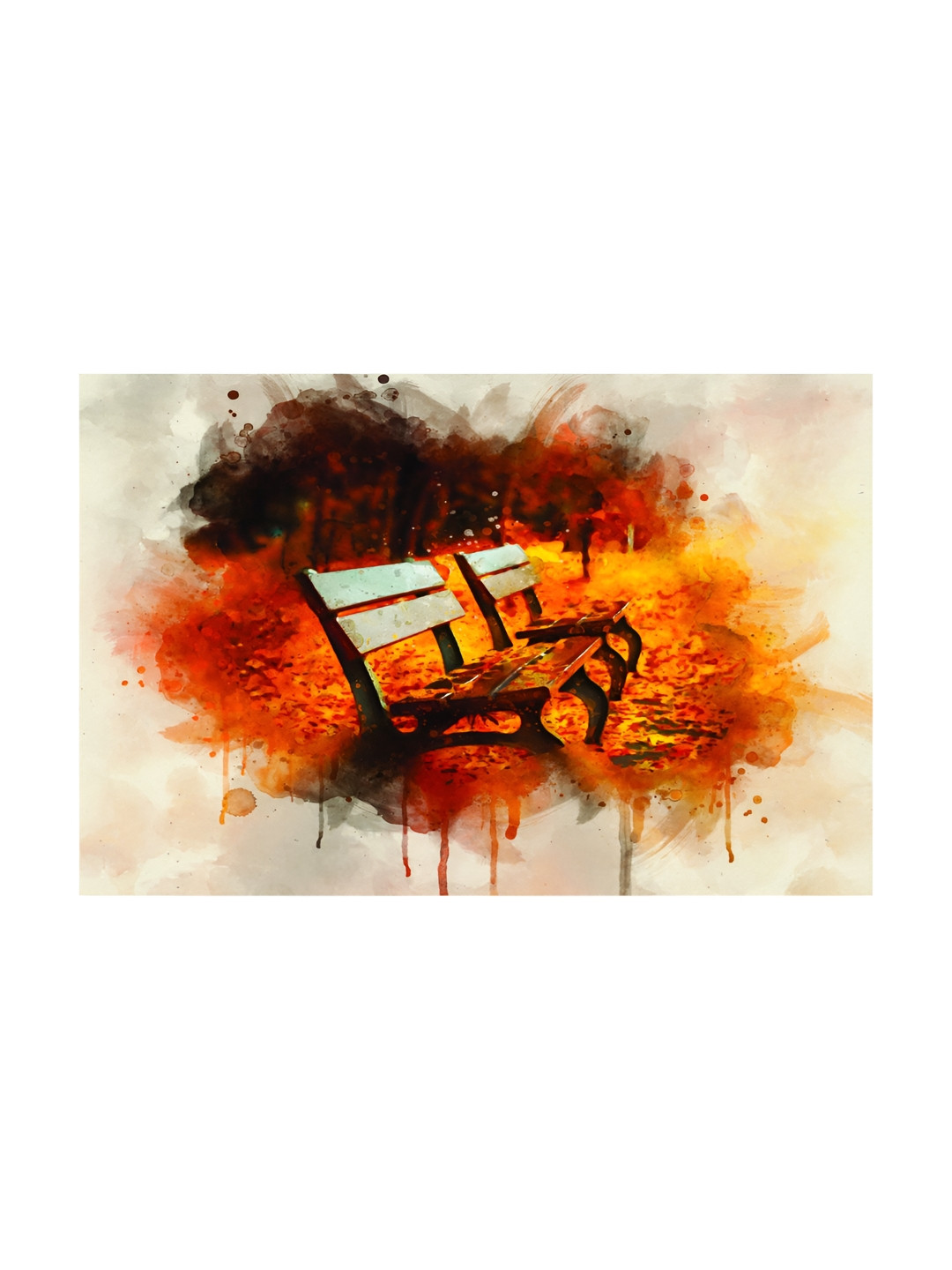 Inephos Orange Canvas Wall Living Room Rectangle Paintings Wall Art -35.83 x 24.02In