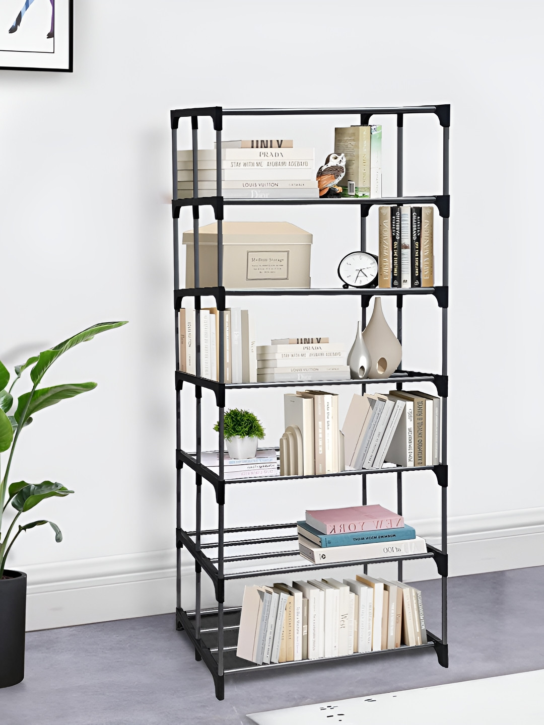 Urban Choice Black 7 Layer Book Shelf