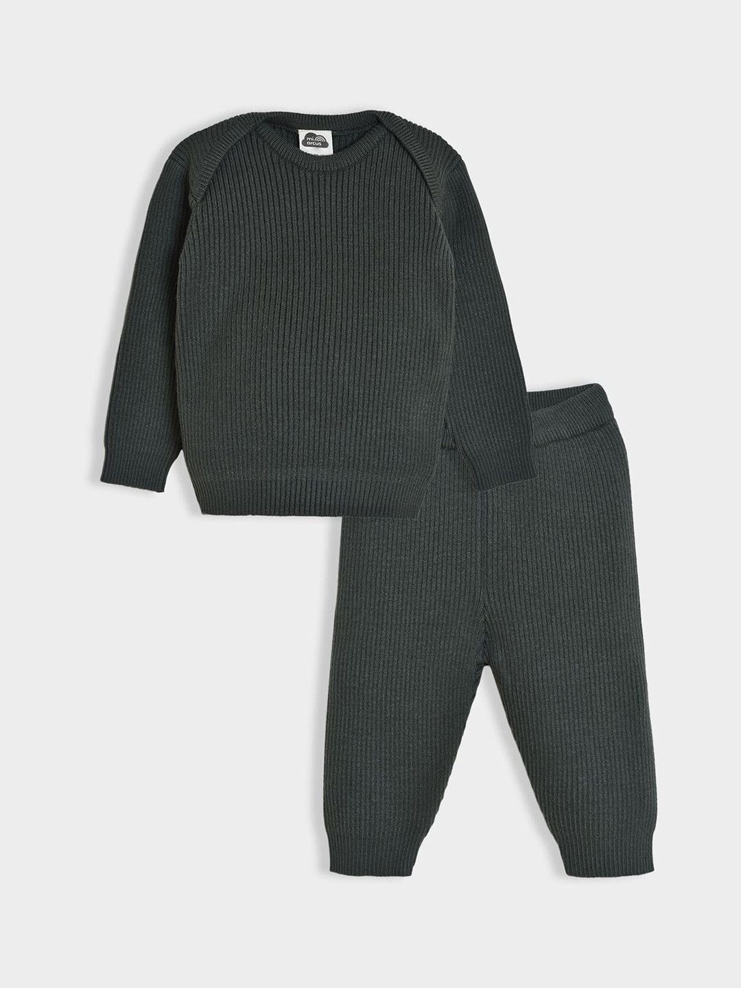 MiArcus Infants Solid Thermal Top & Pajama Set Green