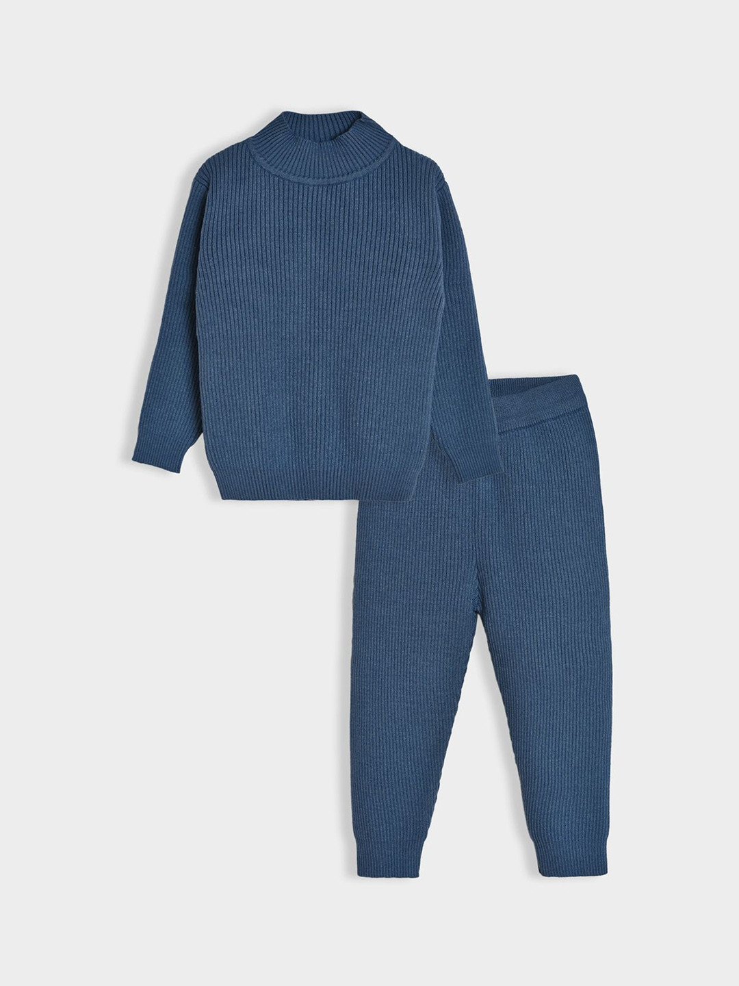 MiArcus Infants Kids Thermal High Neck Top & Pajama Set Blue