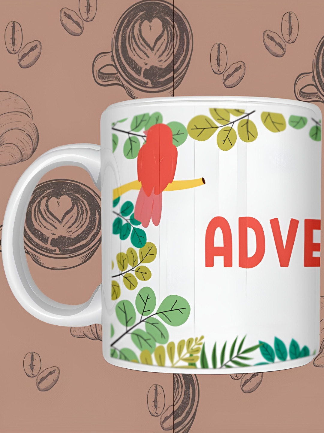 JAVA IMPRESSIONS White Typography Ceramic Handmade Mug-350ml