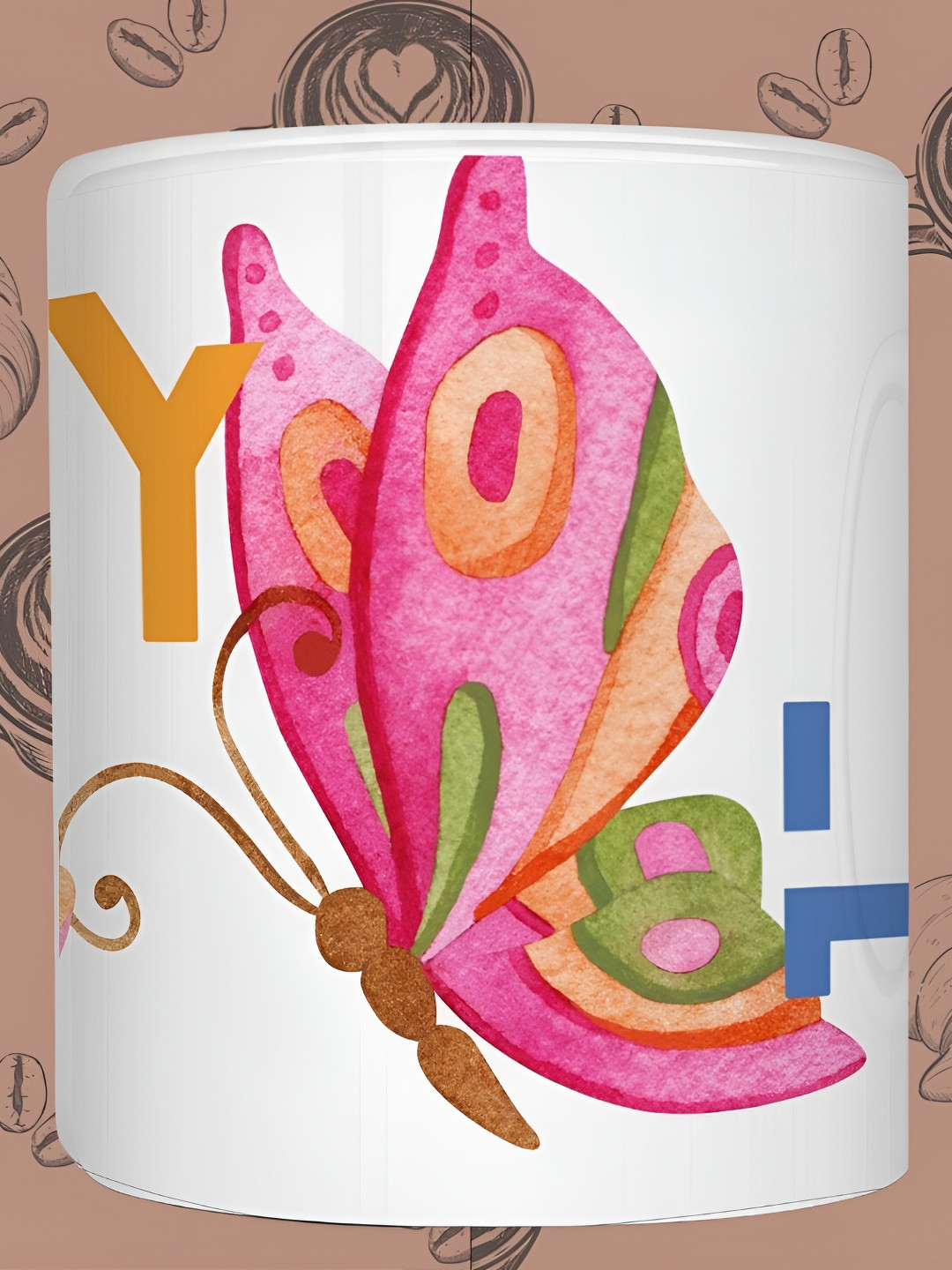 JAVA IMPRESSIONS Kadir White Animal Print Ceramic Microwave Safe Mug-350ml