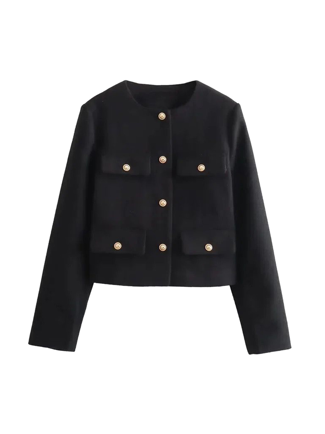 Miss Mosa By Akanksha  Women Navy Blue Carol Statement Woolen Tweed Trench Coat