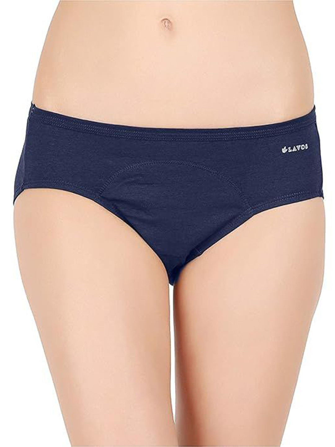 LAVOS Women Mid-Rise Leak Proof & Cotton Reusable Period BriefsLAVOS1005NAVY-S