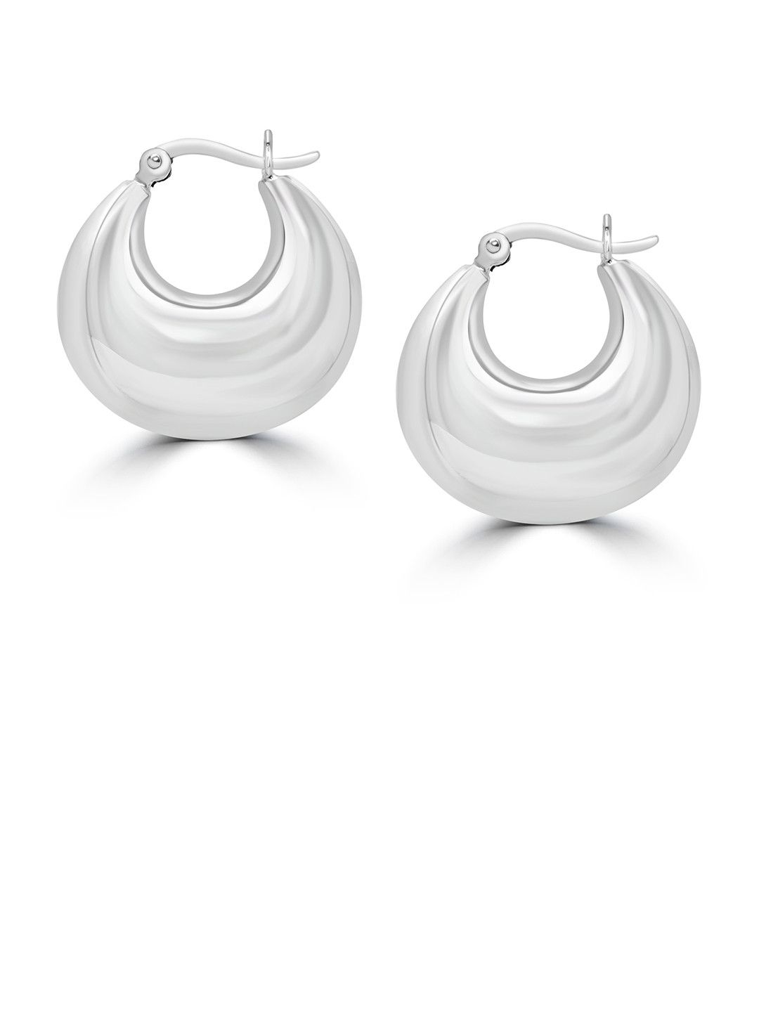 925 SILLER 925 Pure Silver Chunky Hoop Earrings