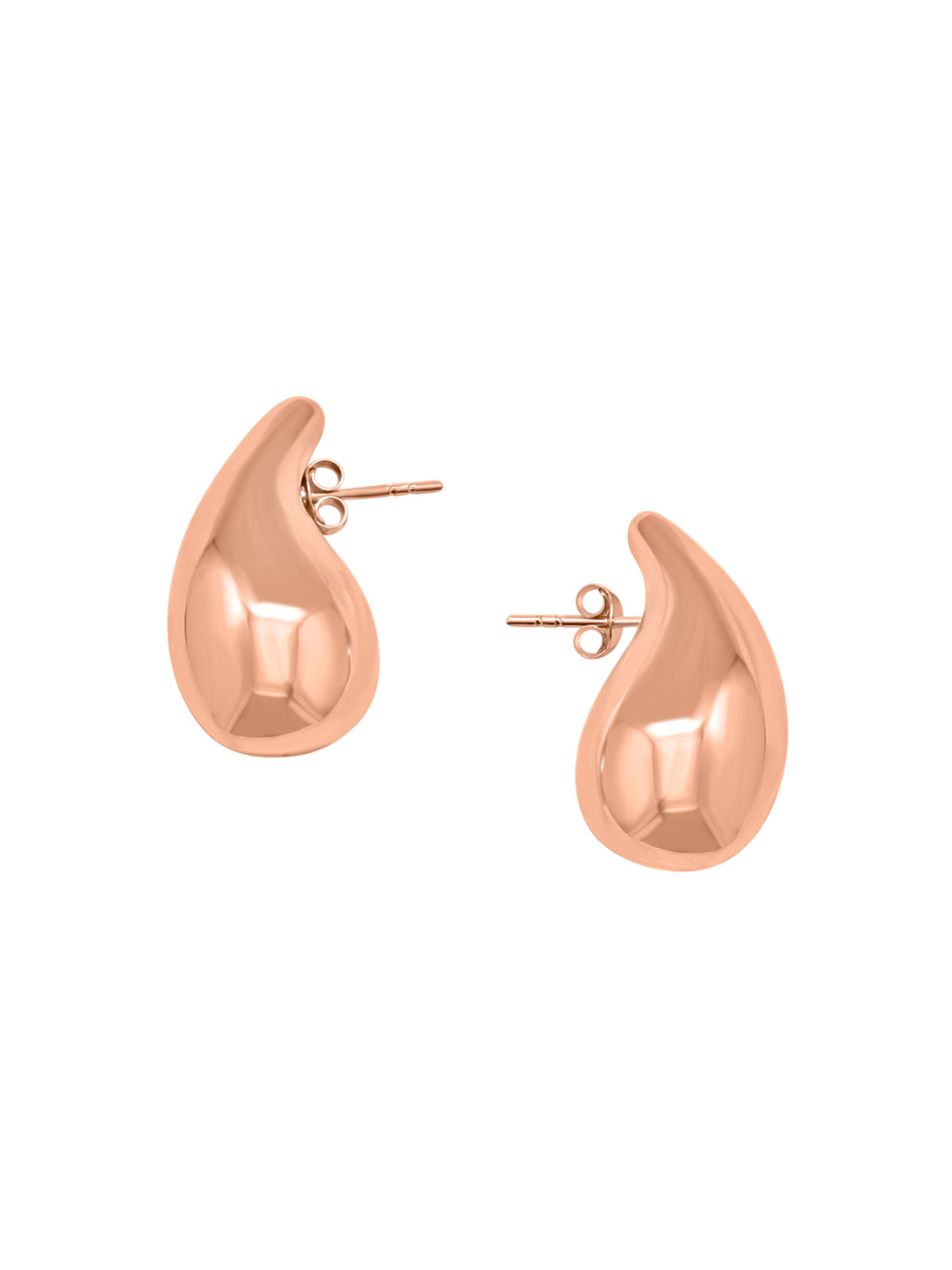 925 SILLER 925 Pure Silver Rose Gold Tear Drop Earrings