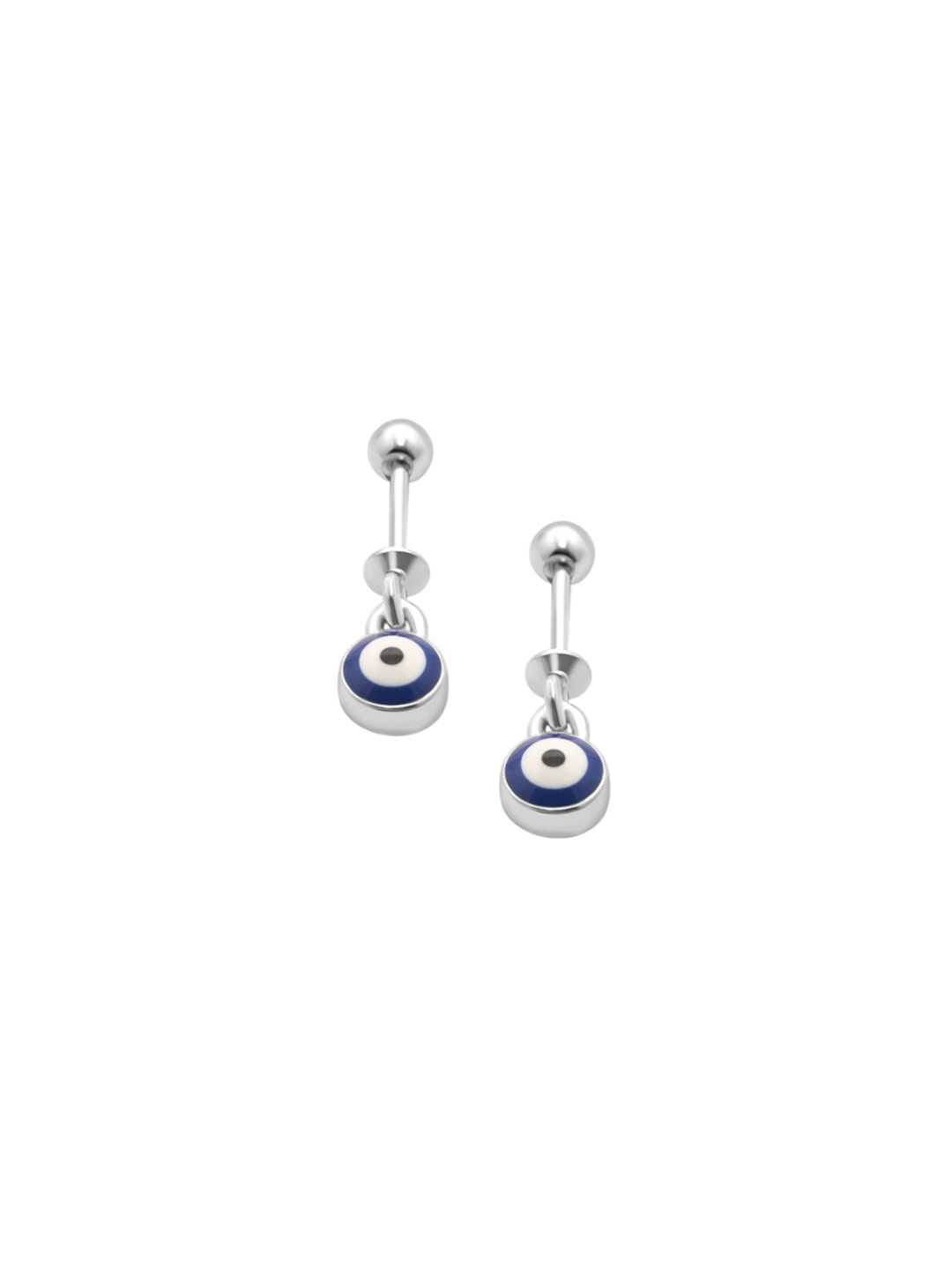 925 SILLER Kids Girls 925 Pure Silver Evil Eye Protection Drop Stud Earrings