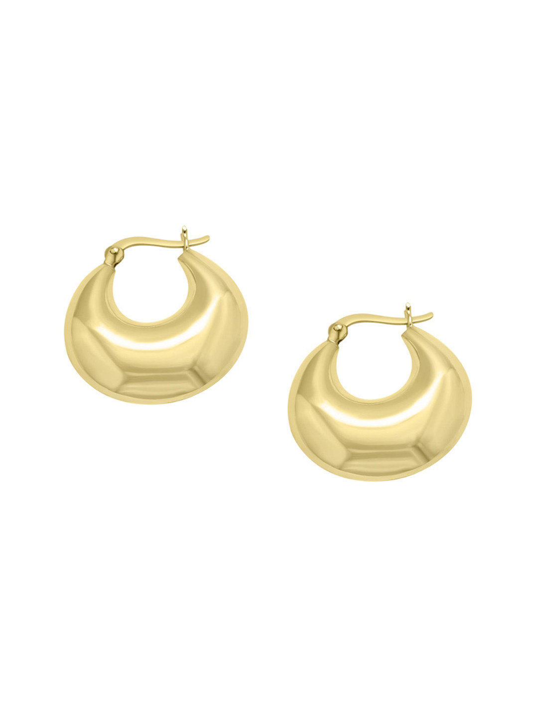 925 SILLER 925 Pure Silver Chunky Golden Hoop Earrings