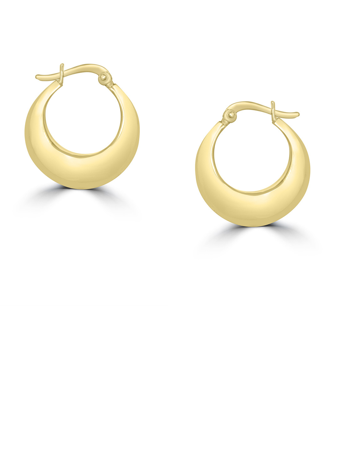 925 SILLER 925 Pure Silver Chunky Golden Hoop Earrings