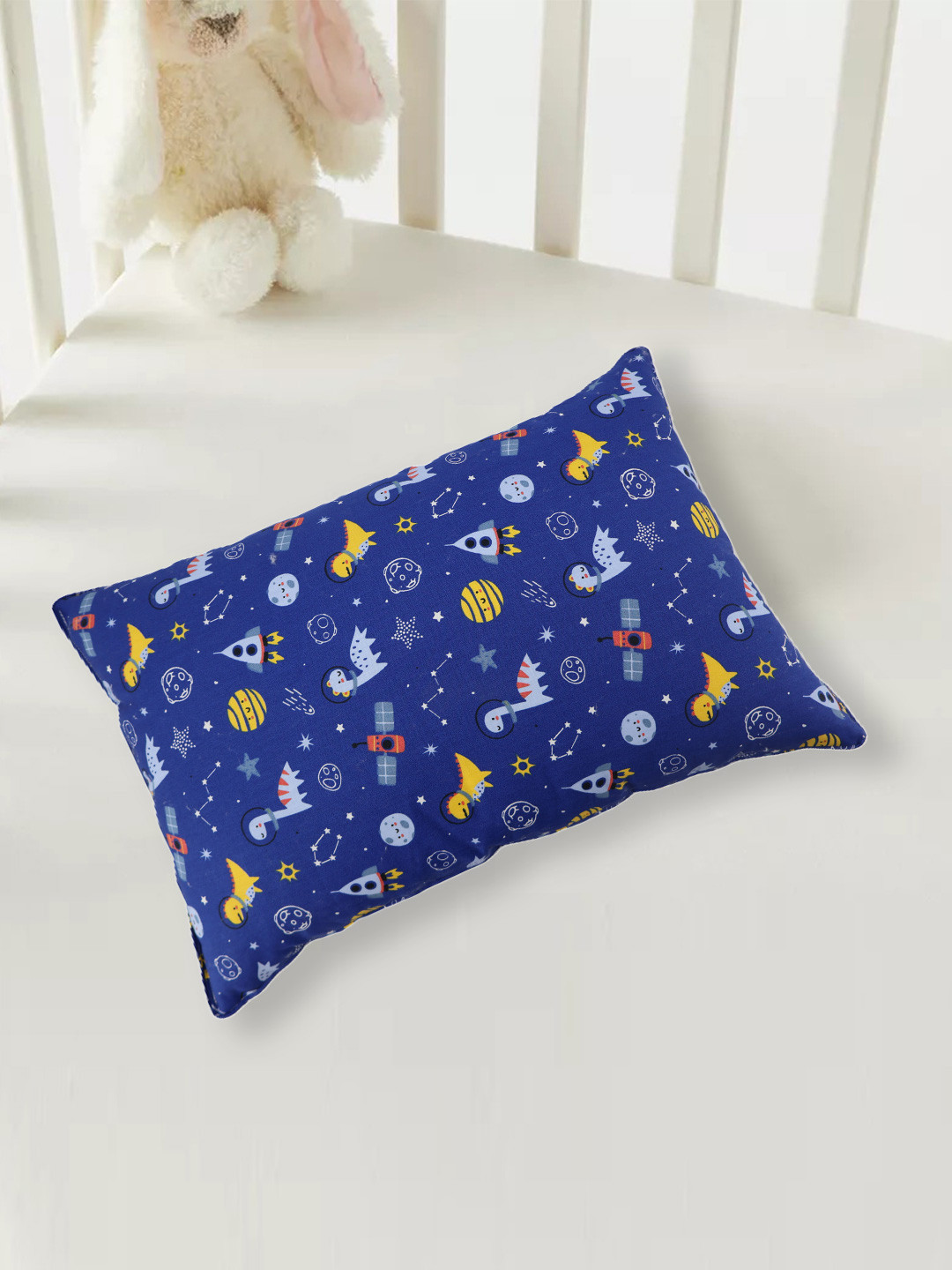 Recron Certified Pink Graphic Polycotton Ultra Soft Fibre Baby Pillow-30.48 x 45.72 cm