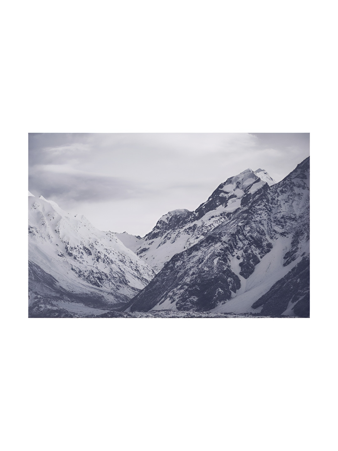 Inephos Grey And White Floral and Botanical Hand-Painted Canvas Wall Art