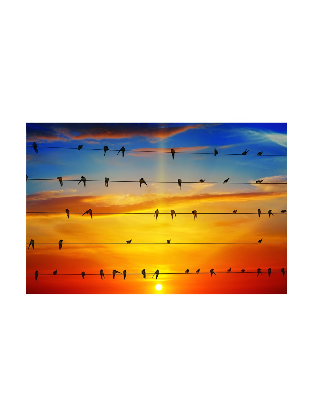 Inephos Yellow & Blue Printed Wall Art