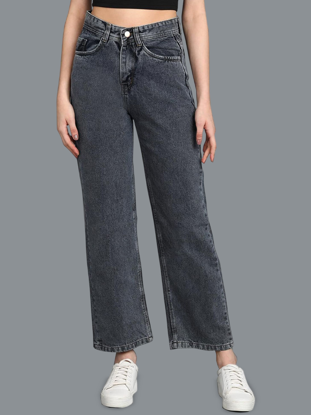 NEON-9 Girls High-Rise Light Fade Relaxed Fit Jeans