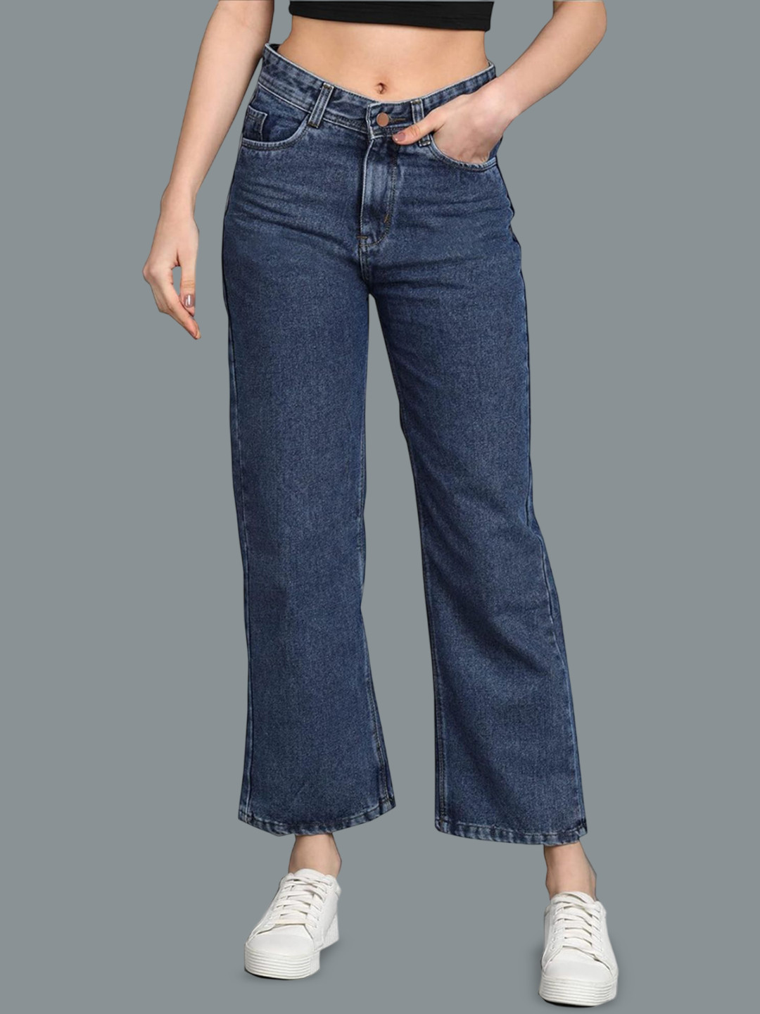 NEON-9 Girls Loose Fit Mid Rise Jeans