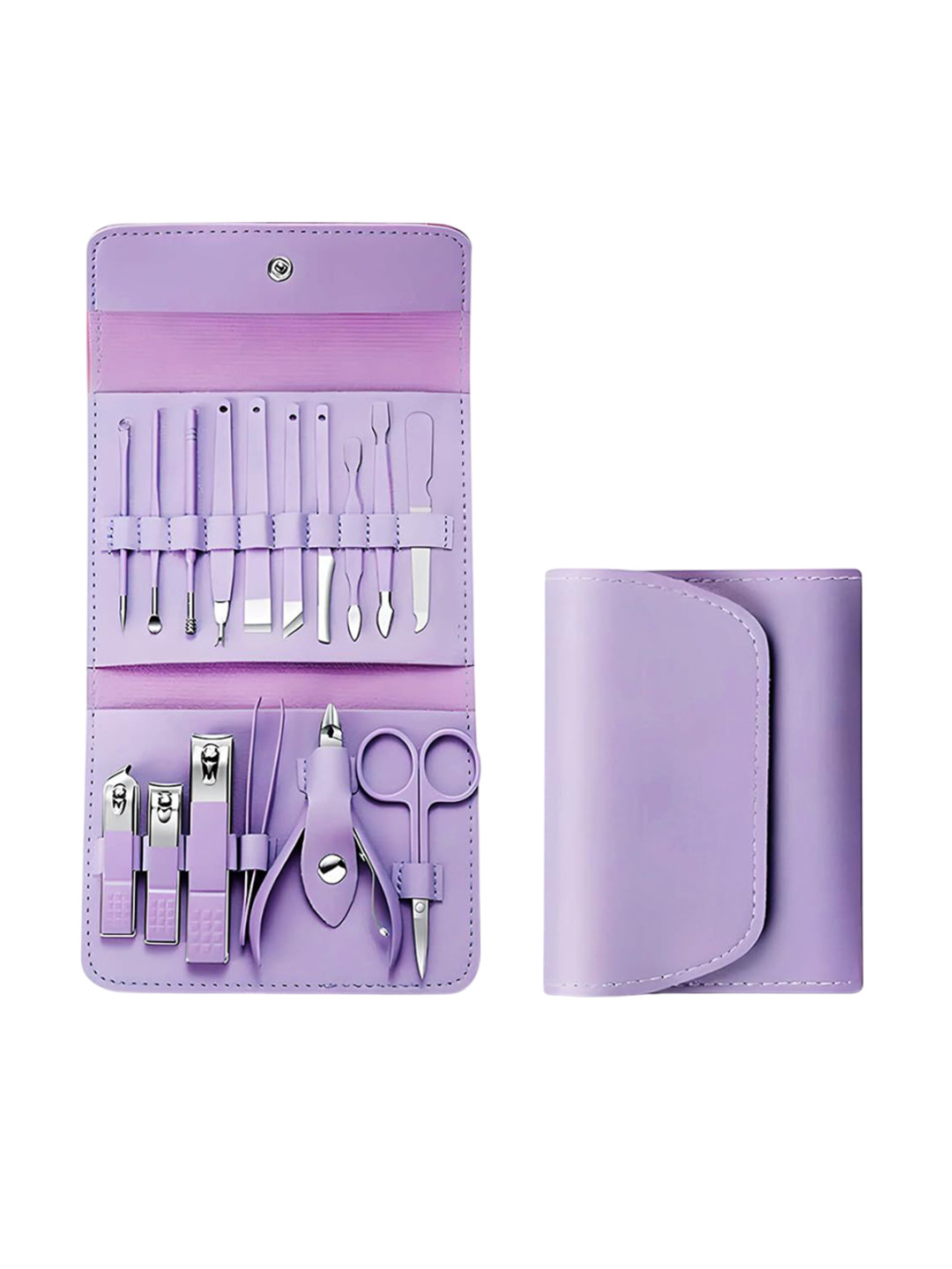 Awestuffs Set Of 16 Professional Nail Clippers Pedicure Kit - Purple