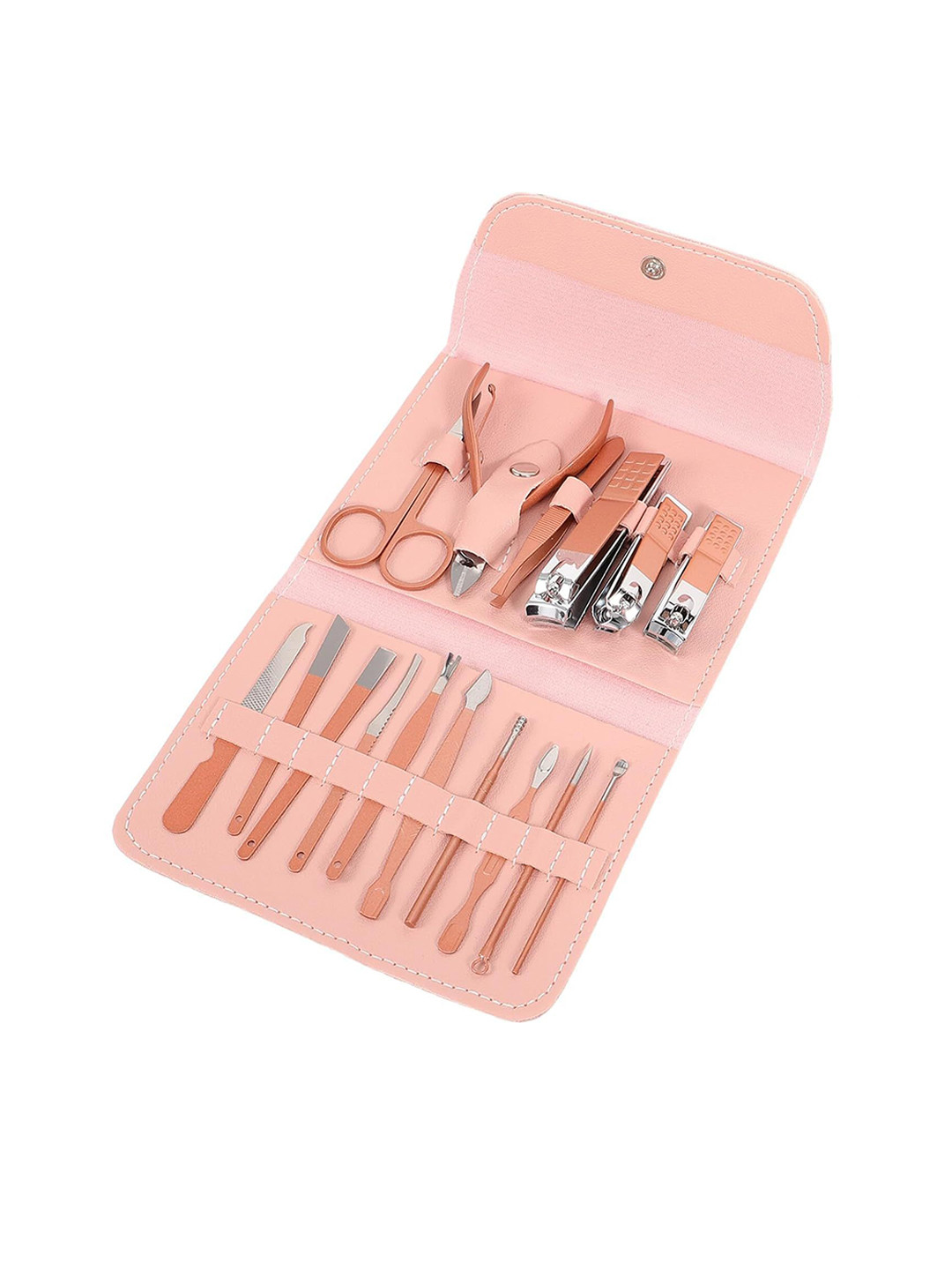 Awestuffs Set Of 16 Professional Manicure & Pedicure Kit - Pink