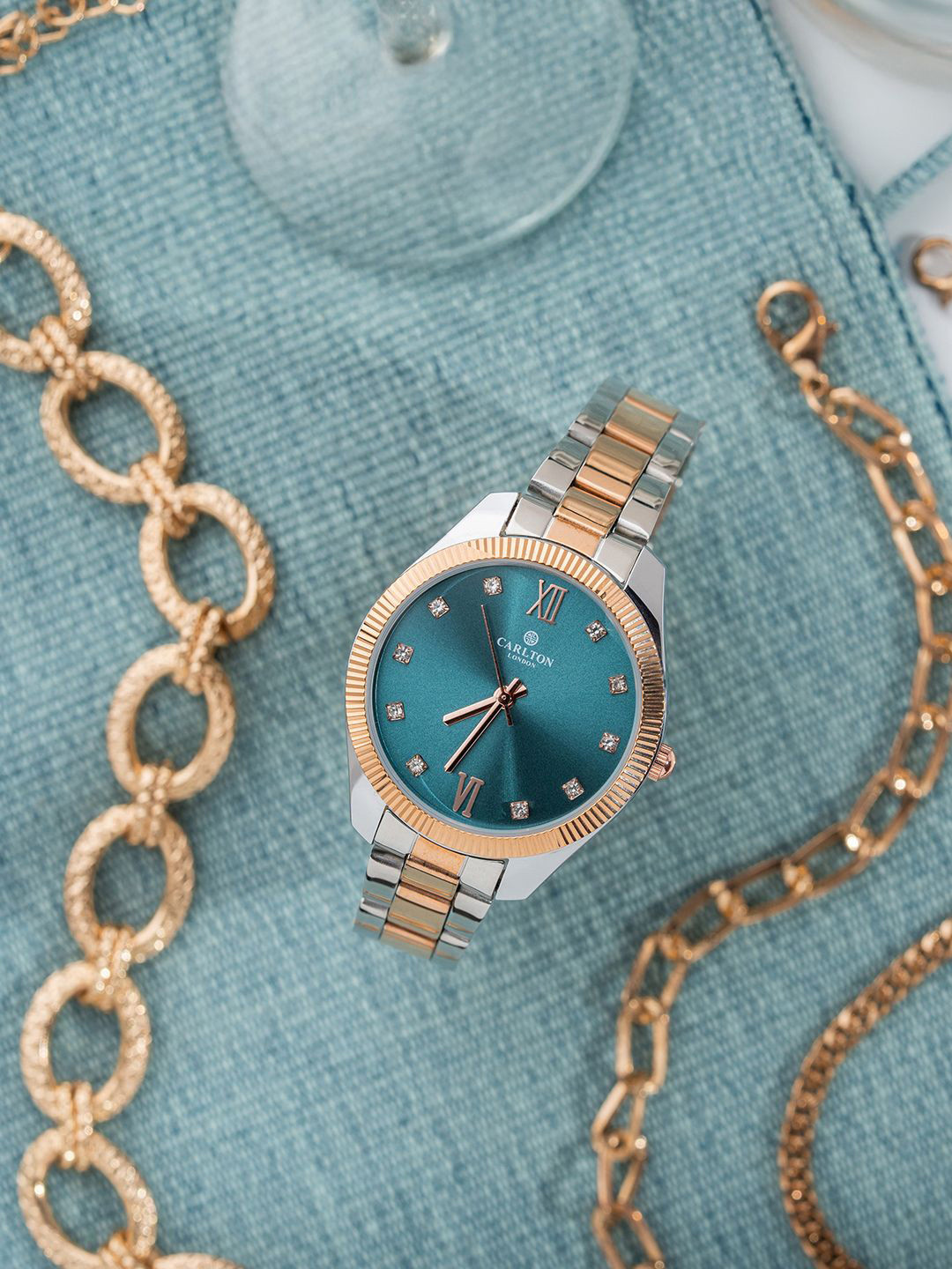 Carlton London Women Set Of 4 Watch Gift Set With Bracelet CLPLG076-Multi