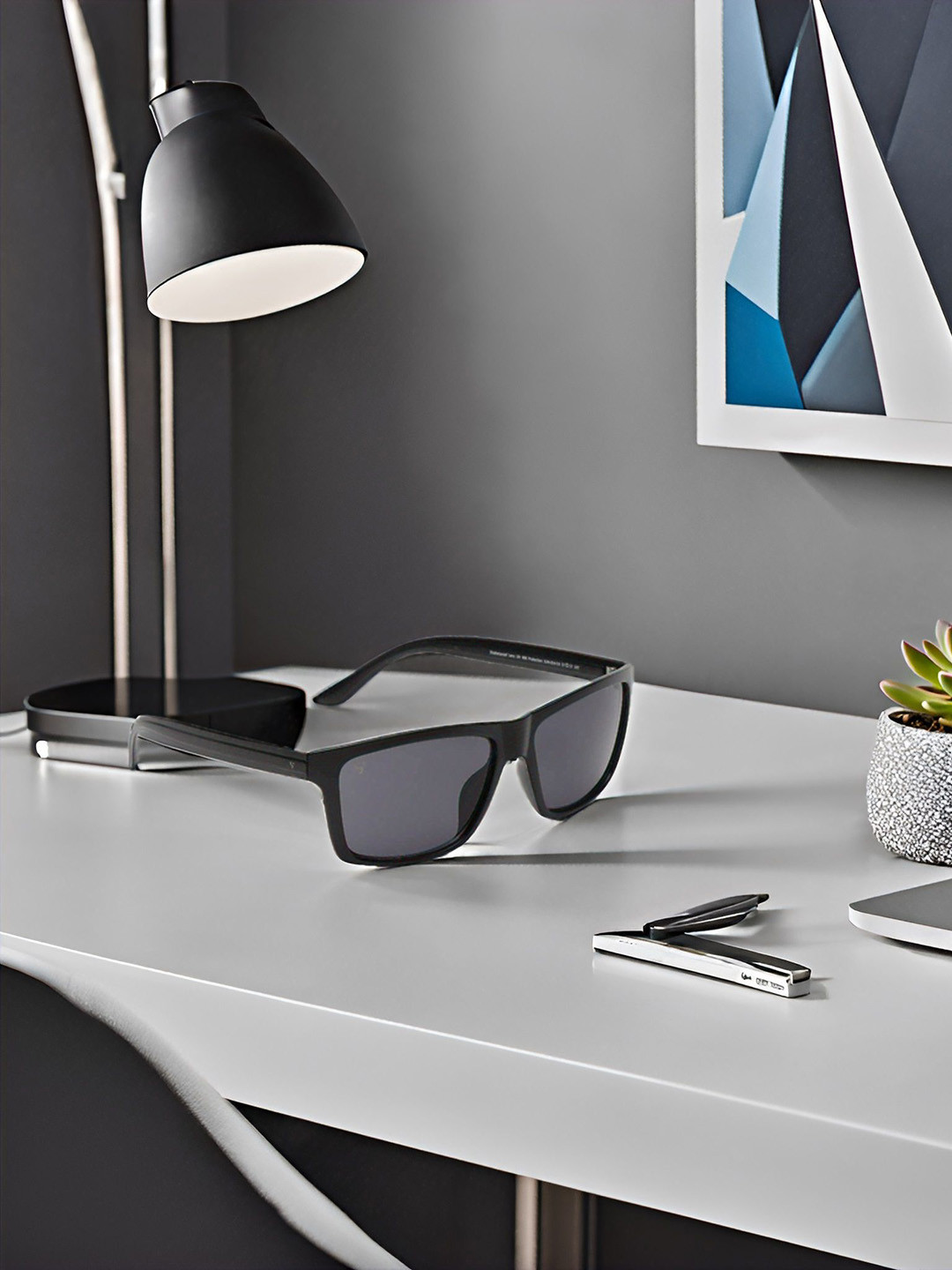 SUNNIES Unisex Rectangle Sunglasses with UV Protected Lens SNS-014-C4(I)