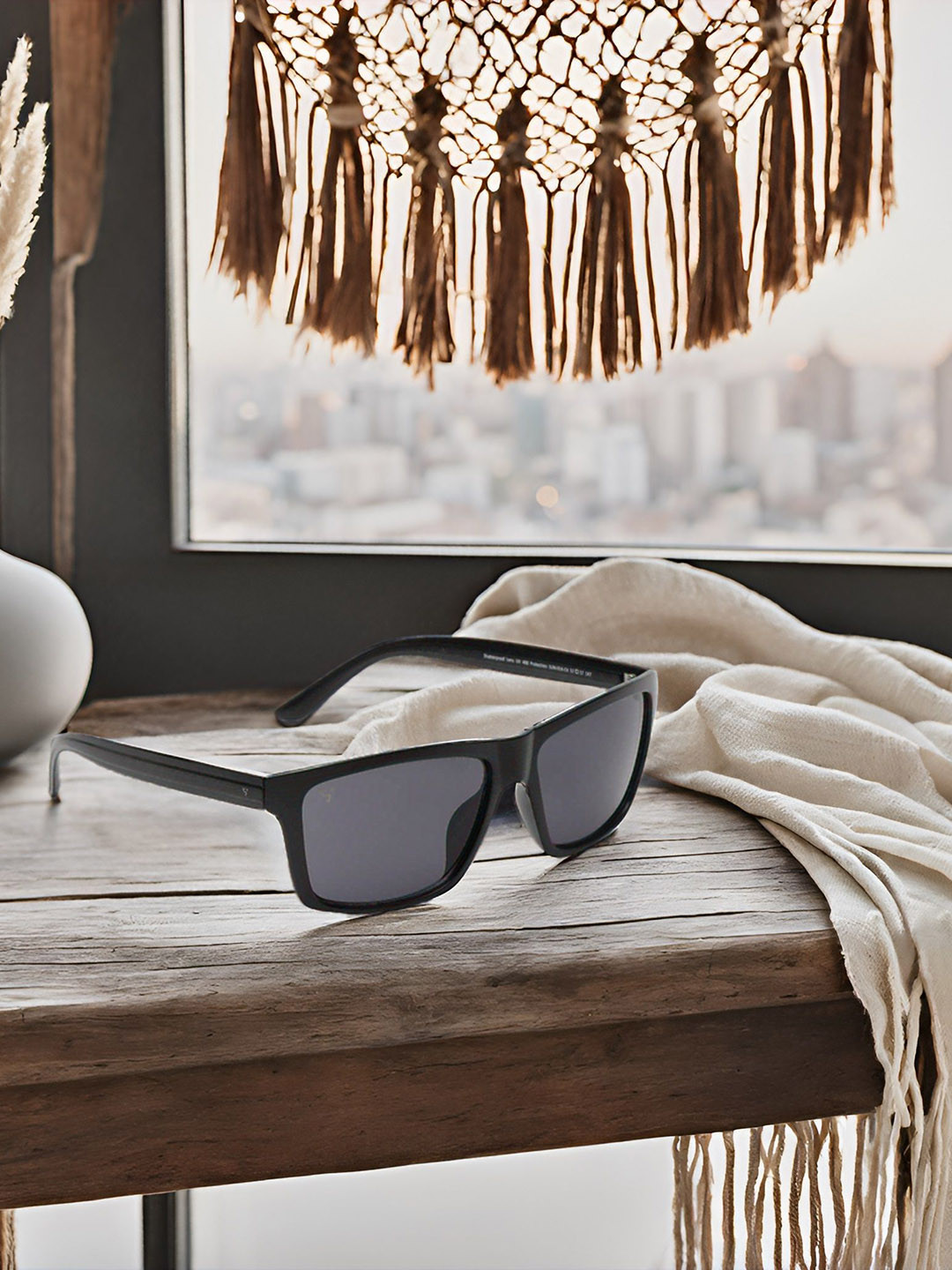 SUNNIES Unisex Rectangle Sunglasses with UV Protected Lens SNS-014-C4(E)