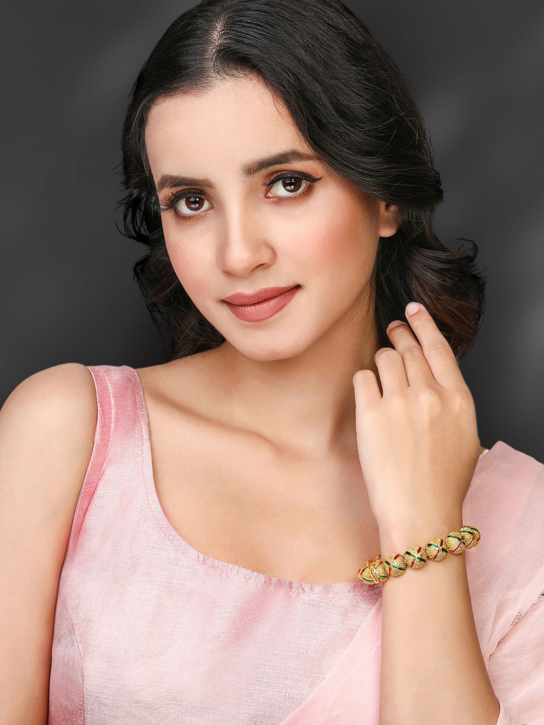 Peora Gold-Plated Openable Kada Bangle