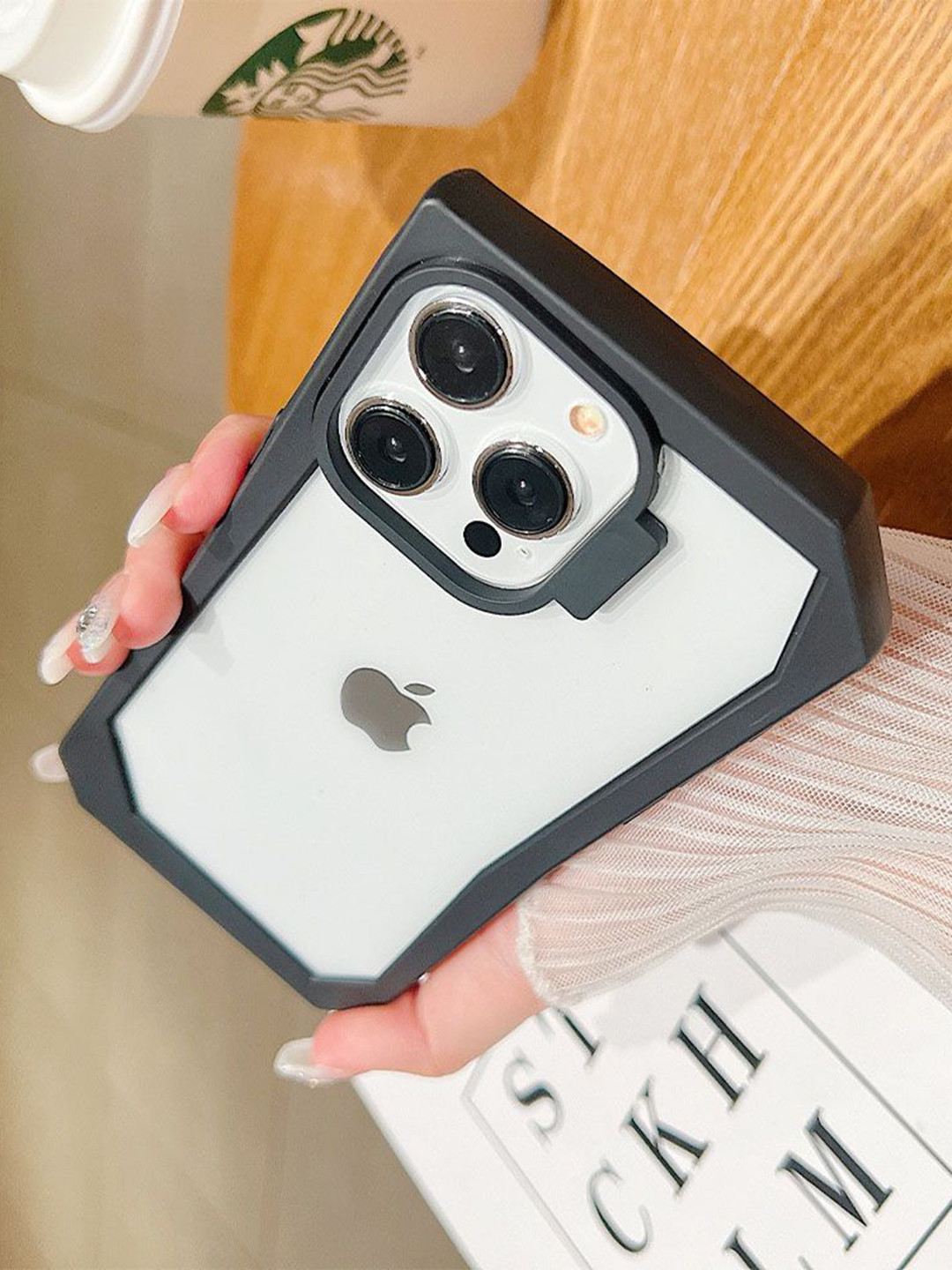 Luxury Kase LK141 Simple Transparent Irregular Shape iPhone 13 Pro Max Back Case