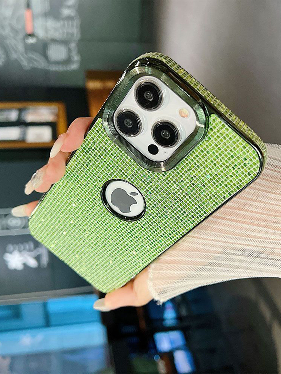 Luxury Kase LK140 Fashion Bling Glitter Case iPhone 15 Pro Back Case