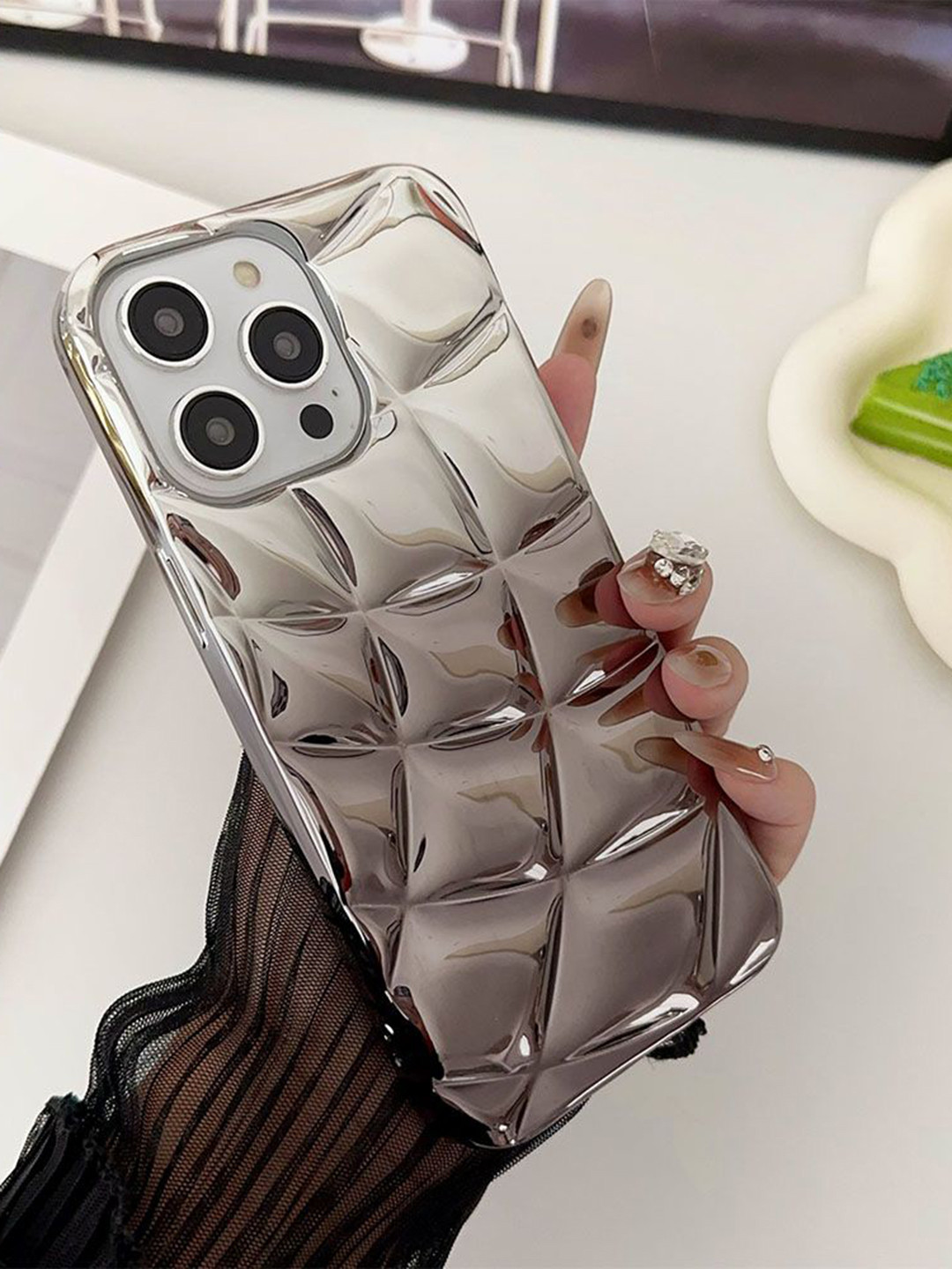 Luxury KaseLK146 Electroplated Cushion Gradient iPhone 15 Pro Back Case