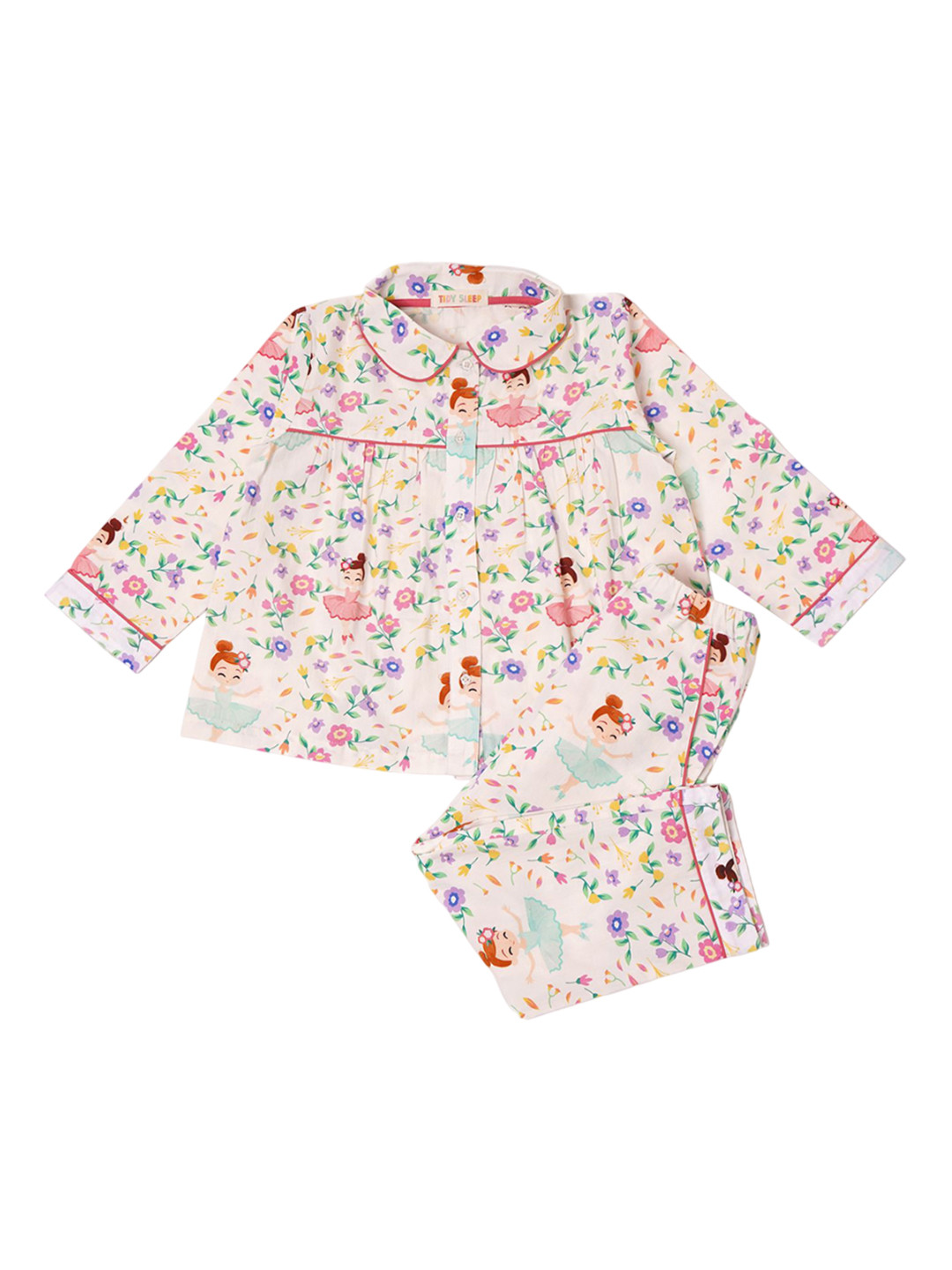 TIDY SLEEP Girls Printed Night suit