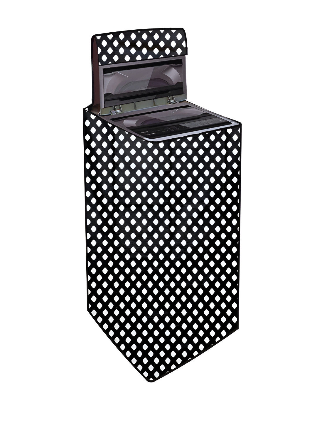 NITASHA Black & White Printed Top Loading Washing Machine Cover