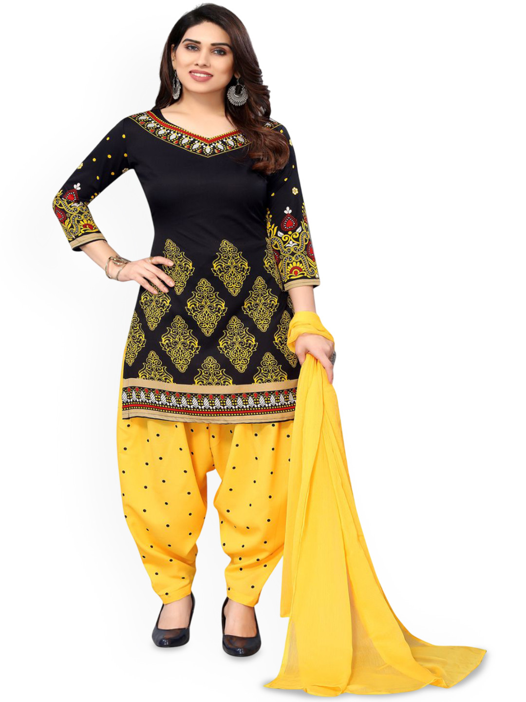 Salya Sila Ethnic Motifs Printed Unstitched Dress Material