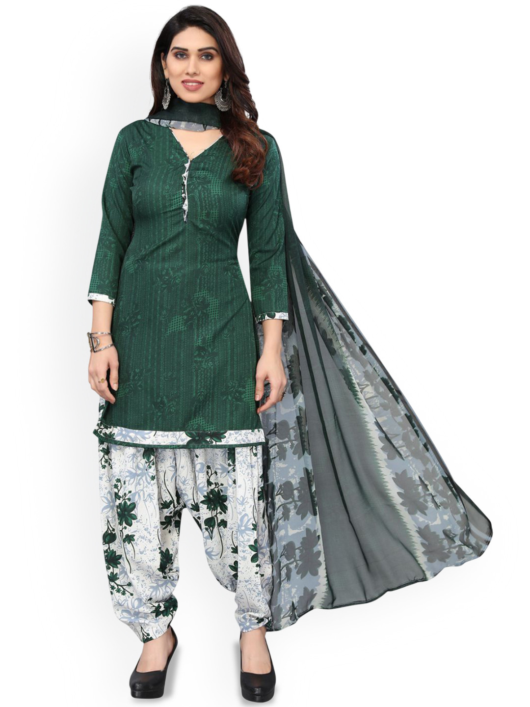Salya Sila Floral Printed Unstitched Dress Material