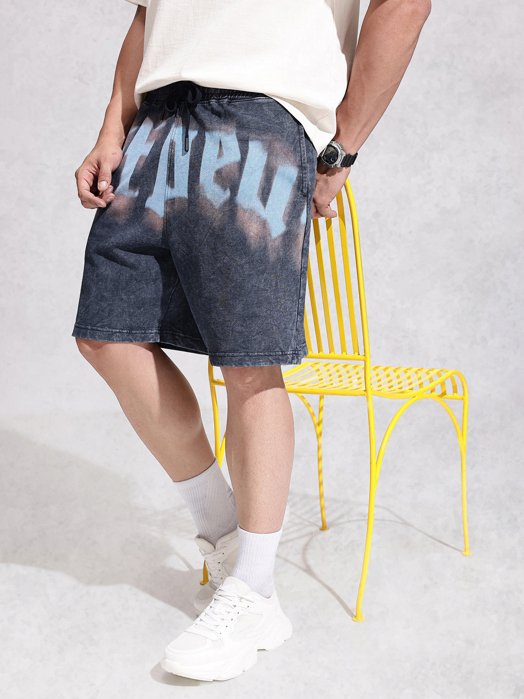 WROGN Men Typography Printed Loose Fit Pure Cotton Shorts