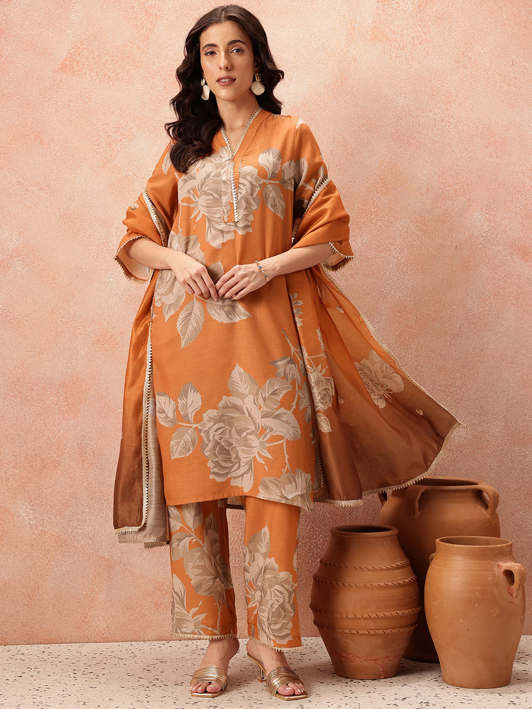 all about you Gotta Patti & Sequin Detail Printed Kurta Set