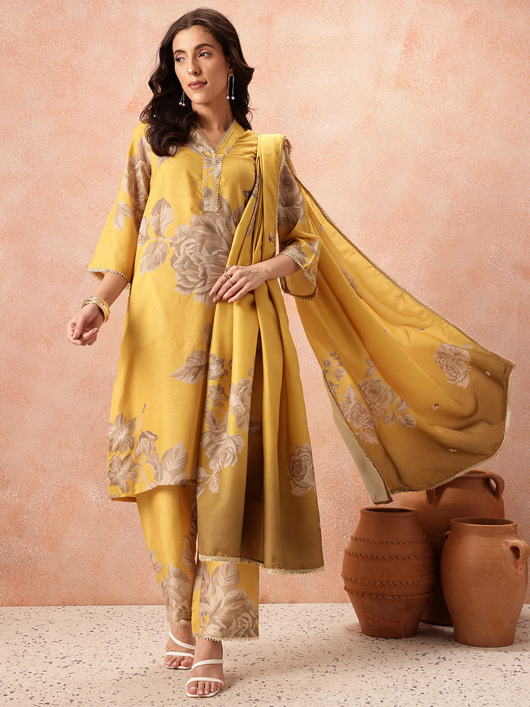 all about you Gotta Patti & Sequin Detail Printed Kurta Set