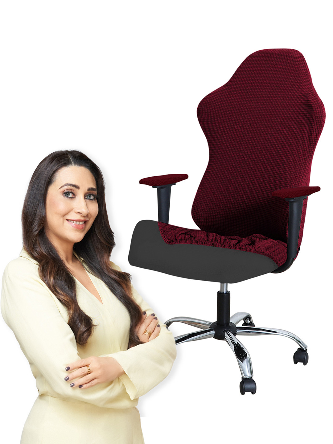 HOKIPO Burgundy Water Resistant Stretchable Gaming Chair Cover