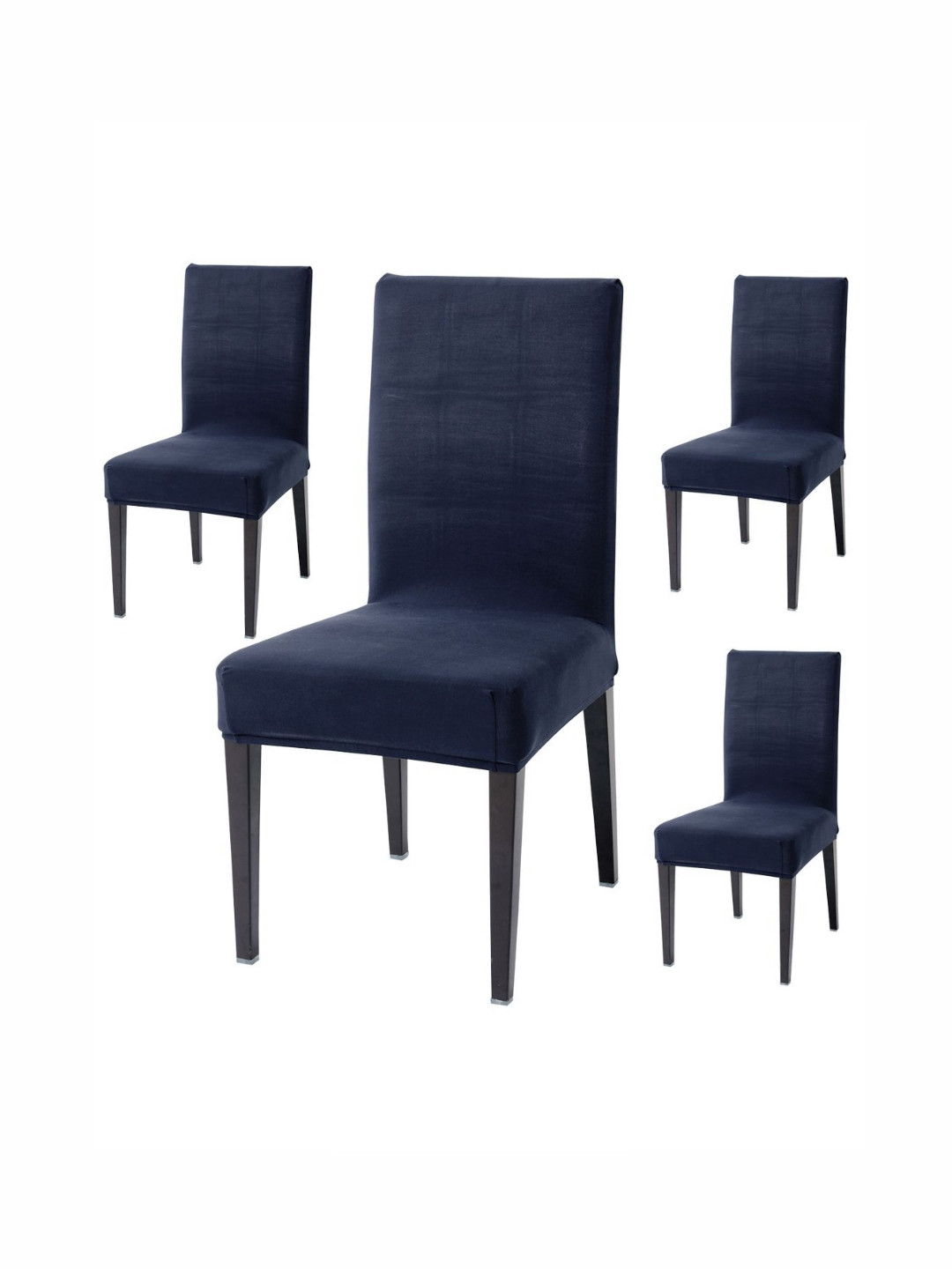 HOKIPO Blue Set Of 4 Stretchable Dining Chair Elastic Slip Covers