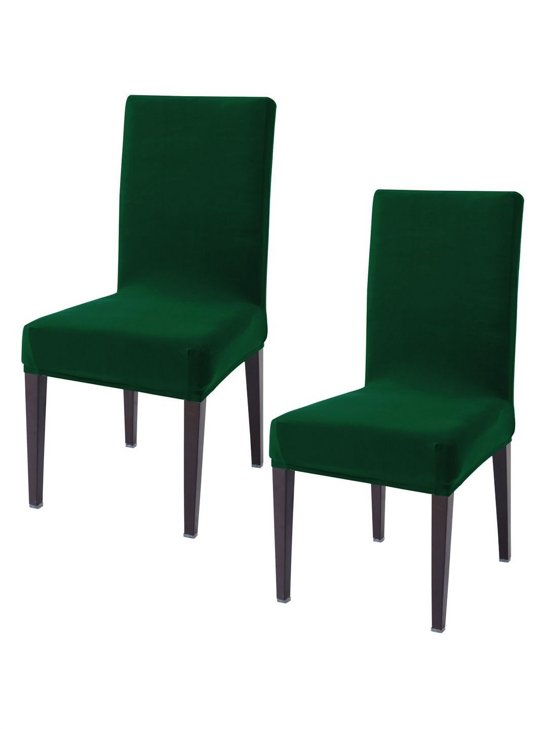 HOKIPO Green Set Of 2 Stretchable Dining Chair Washable Slip Covers