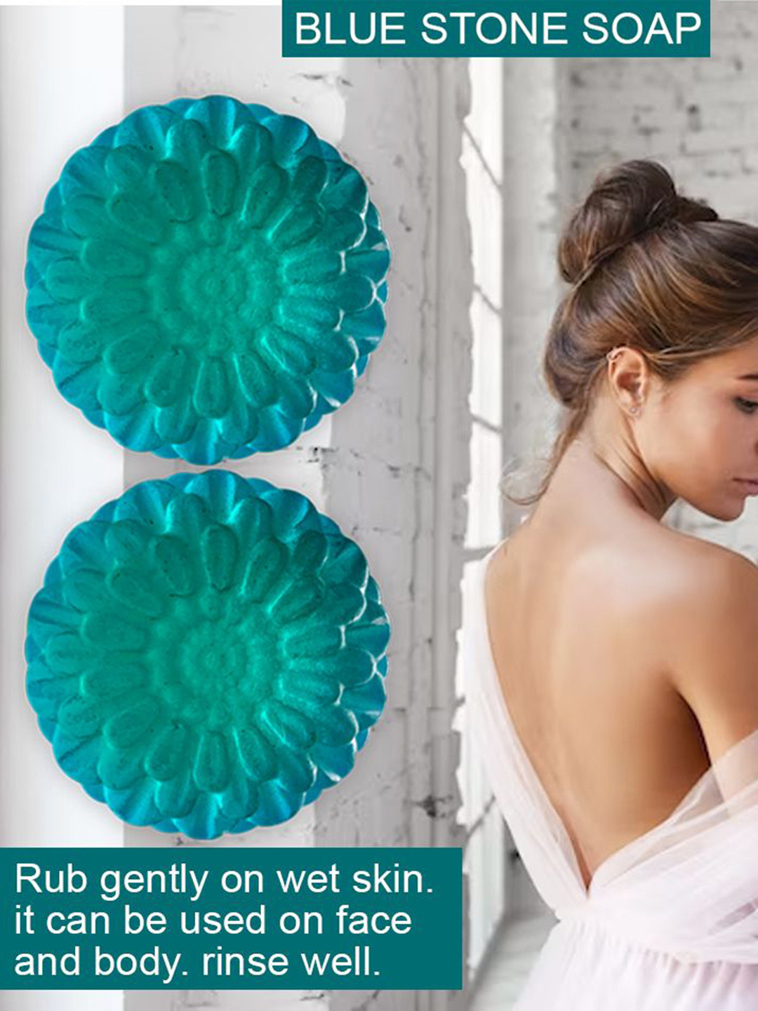 GROOVY Set Of 2 Deep Cleansing Blue Stone Soap - 100 g Each